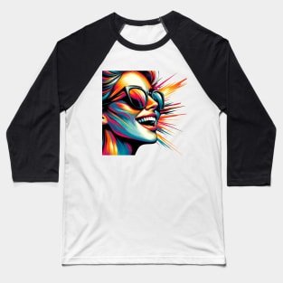 Volto Donna Trendy 3 | Trendy Woman Face 3 | Color Baseball T-Shirt